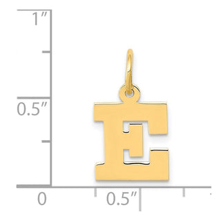 14k Yellow Gold Small Block Initial E Charm