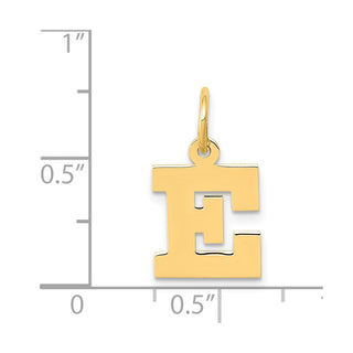 14k Yellow Gold Small Block Initial E Charm