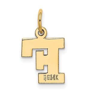 14k Yellow Gold Small Block Initial F Charm