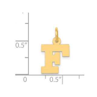 14k Yellow Gold Small Block Initial F Charm