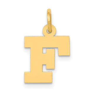 14k Yellow Gold Small Block Initial F Charm