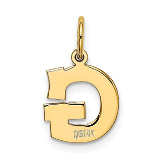 14k Yellow Gold Small Block Initial G Charm