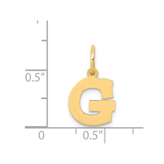 14k Yellow Gold Small Block Initial G Charm