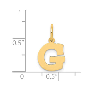 14k Yellow Gold Small Block Initial G Charm