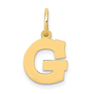 14k Yellow Gold Small Block Initial G Charm