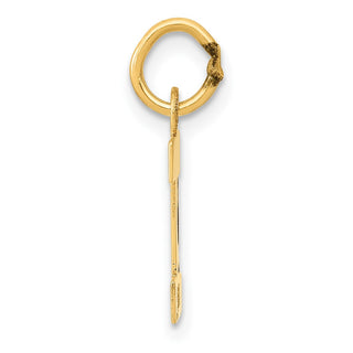 14k Yellow Gold Small Block Initial I Charm