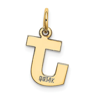 14k Yellow Gold Small Block Initial J Charm