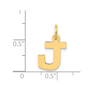 14k Yellow Gold Small Block Initial J Charm