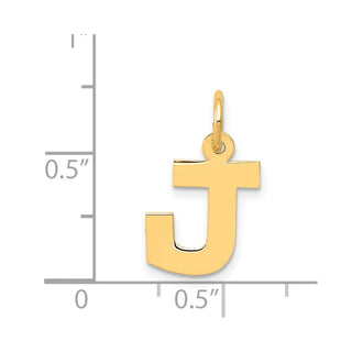 14k Yellow Gold Small Block Initial J Charm
