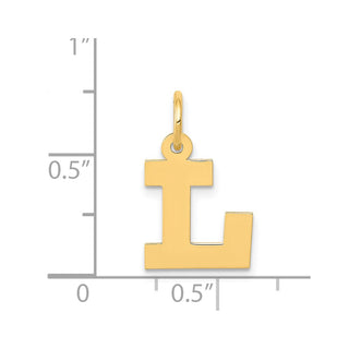 14k Yellow Gold Small Block Initial L Charm