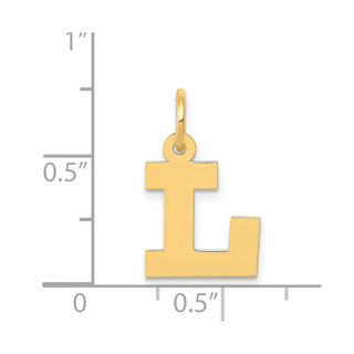 14k Yellow Gold Small Block Initial L Charm