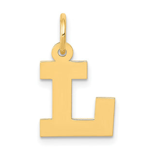 14k Yellow Gold Small Block Initial L Charm