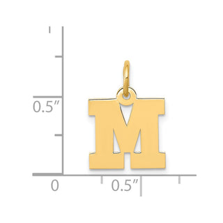 14k Yellow Gold Small Block Initial M Charm