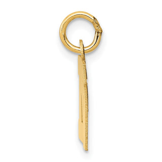 14k Yellow Gold Small Block Initial N Charm