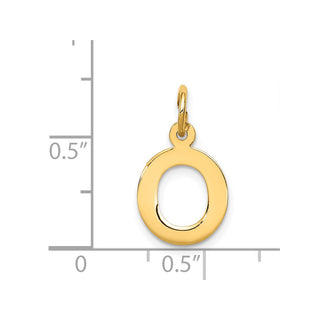 14k Yellow Gold Small Block Initial O Charm