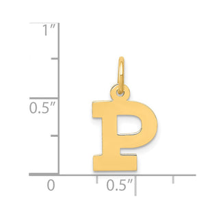 14k Yellow Gold Small Block Initial P Charm