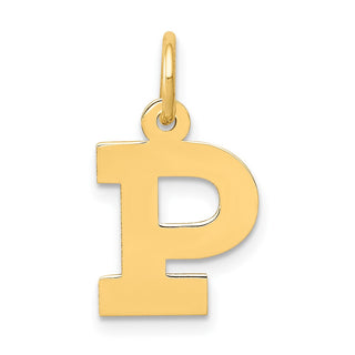14k Yellow Gold Small Block Initial P Charm