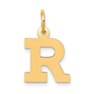 14k Yellow Gold Small Block Initial R Charm