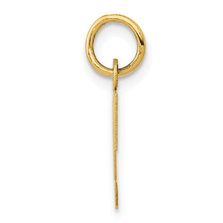 14k Yellow Gold Small Block Initial T Charm
