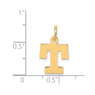 14k Yellow Gold Small Block Initial T Charm