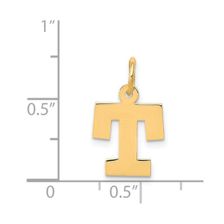 14k Yellow Gold Small Block Initial T Charm
