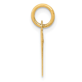 14k Yellow Gold Small Block Initial V Charm