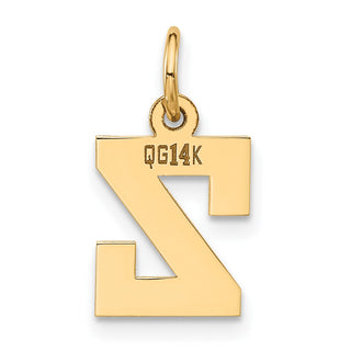 14K Yellow Gold Small Block Initial Z Charm
