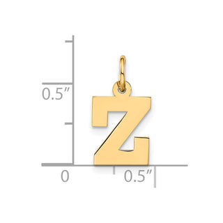 14K Yellow Gold Small Block Initial Z Charm