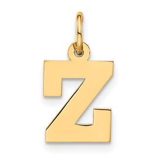 14K Yellow Gold Small Block Initial Z Charm
