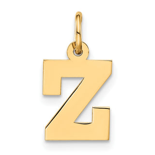 14K Yellow Gold Small Block Initial Z Charm