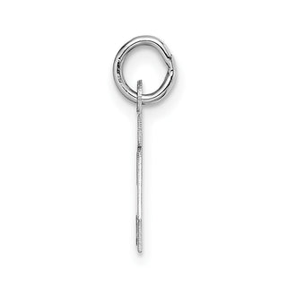 14K White Gold Small Block Initial A Charm
