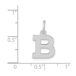 14K White Gold Small Block Initial B Charm