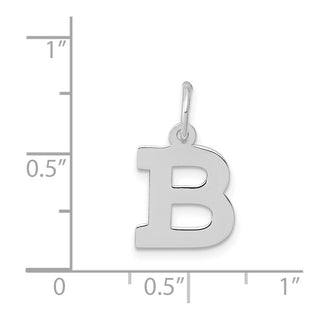 14K White Gold Small Block Initial B Charm