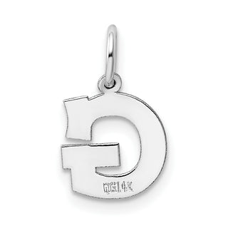 14K White Gold Small Block Initial G Charm