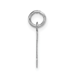 14K White Gold Small Block Initial I Charm