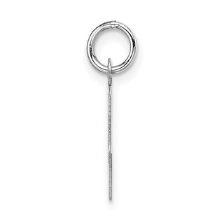 14K White Gold Small Block Initial L Charm