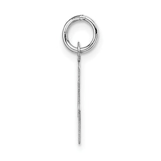 14K White Gold Small Block Initial L Charm
