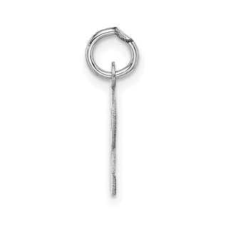 14K White Gold Small Block Initial R Charm