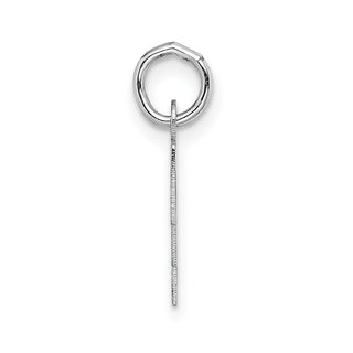 14K White Gold Small Block Initial T Charm