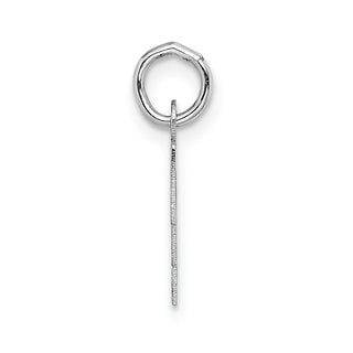 14K White Gold Small Block Initial T Charm