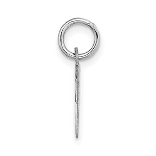 14K White Gold Small Block Initial W Charm
