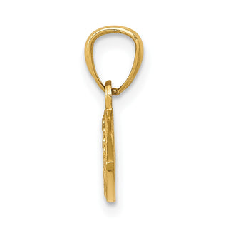 14k Yellow Gold Enameled Eye Pendant
