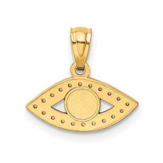 14k Yellow Gold Enameled Eye Pendant