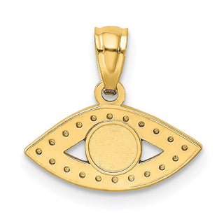 14k Yellow Gold Enameled Eye Pendant