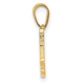 14k Yellow Gold A Script Initial Pendant