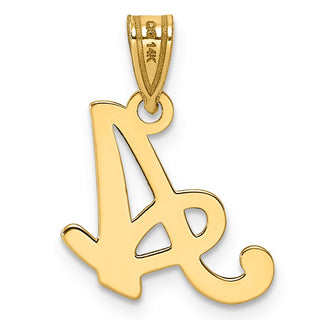 14k Yellow Gold A Script Initial Pendant