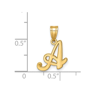 14k Yellow Gold A Script Initial Pendant