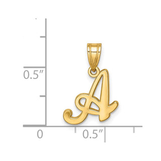 14k Yellow Gold A Script Initial Pendant