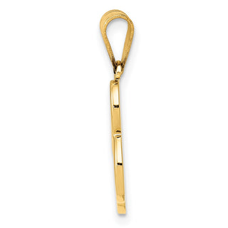 14k Yellow Gold B Script Initial Pendant