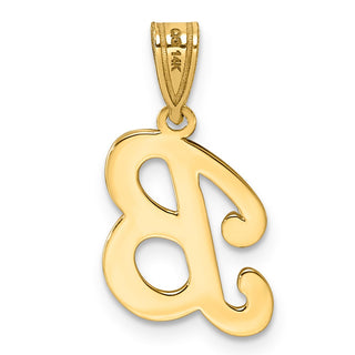 14k Yellow Gold B Script Initial Pendant